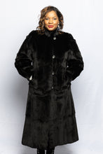 Load image into Gallery viewer, Black Dyed Mink Coat (Reversible to Taffeta)
