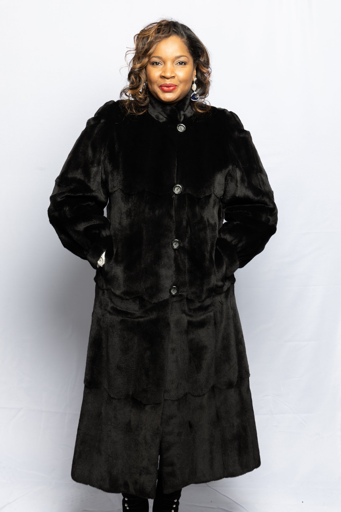 Black Dyed Mink Coat (Reversible to Taffeta)