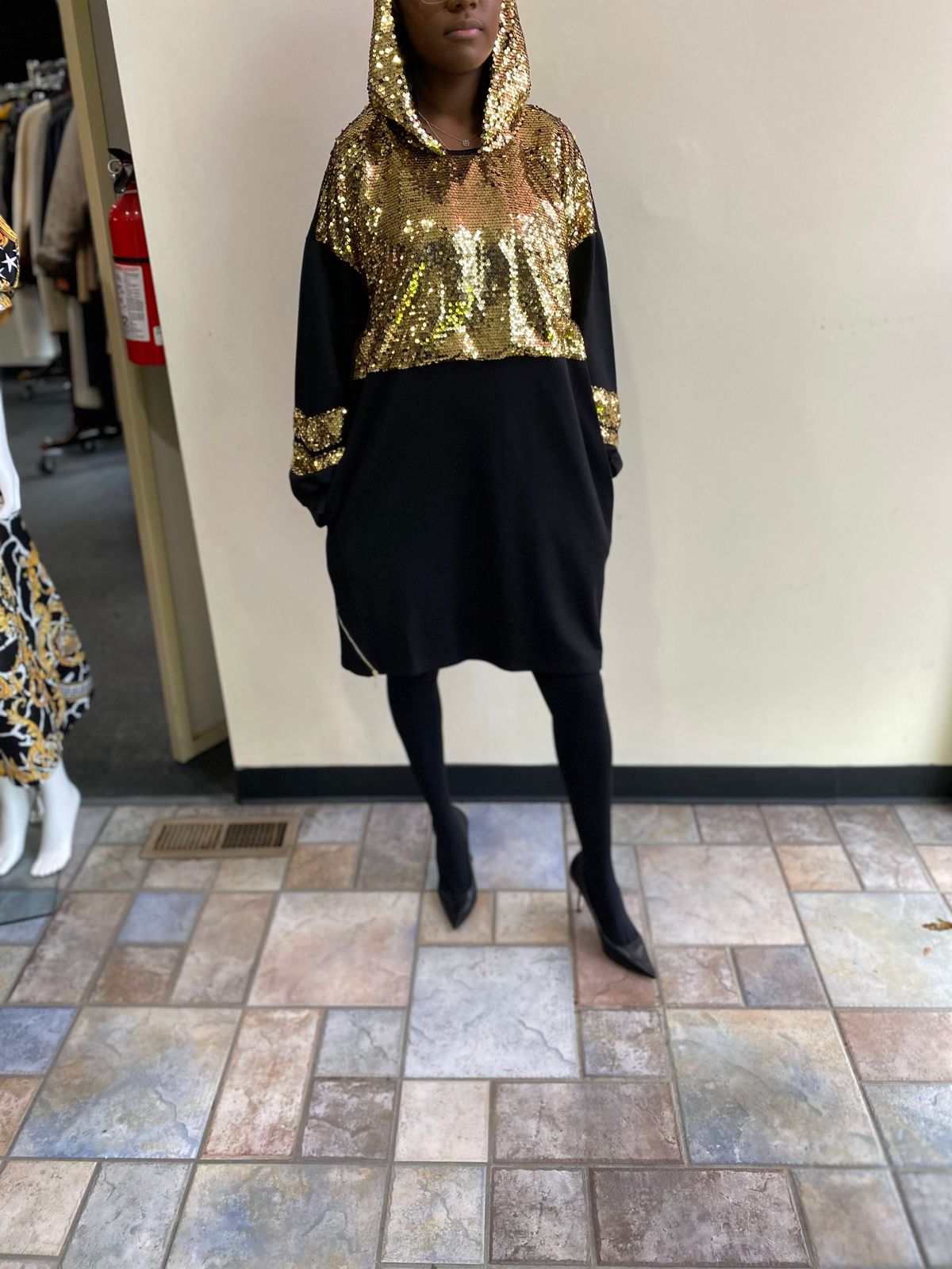 Tunic w/ Gold Sequin Accents
